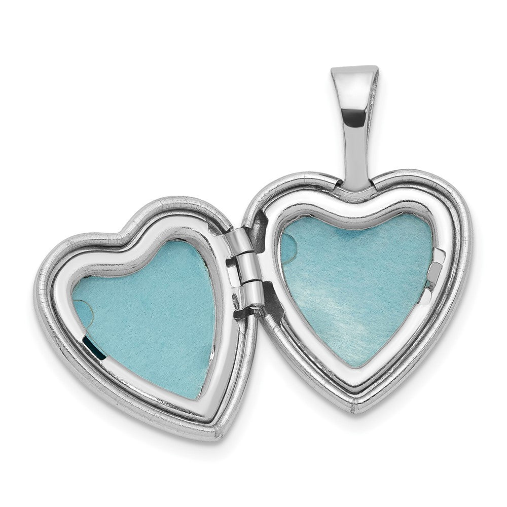 Sterling Silver Rhodium-plated u0026 Diamond Daughter 12mm Heart Locket