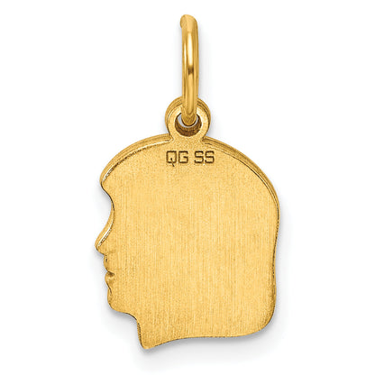 Ss/Gold Plated Sterling Silver Gp Engraveable Girl Polished Disc Charm
