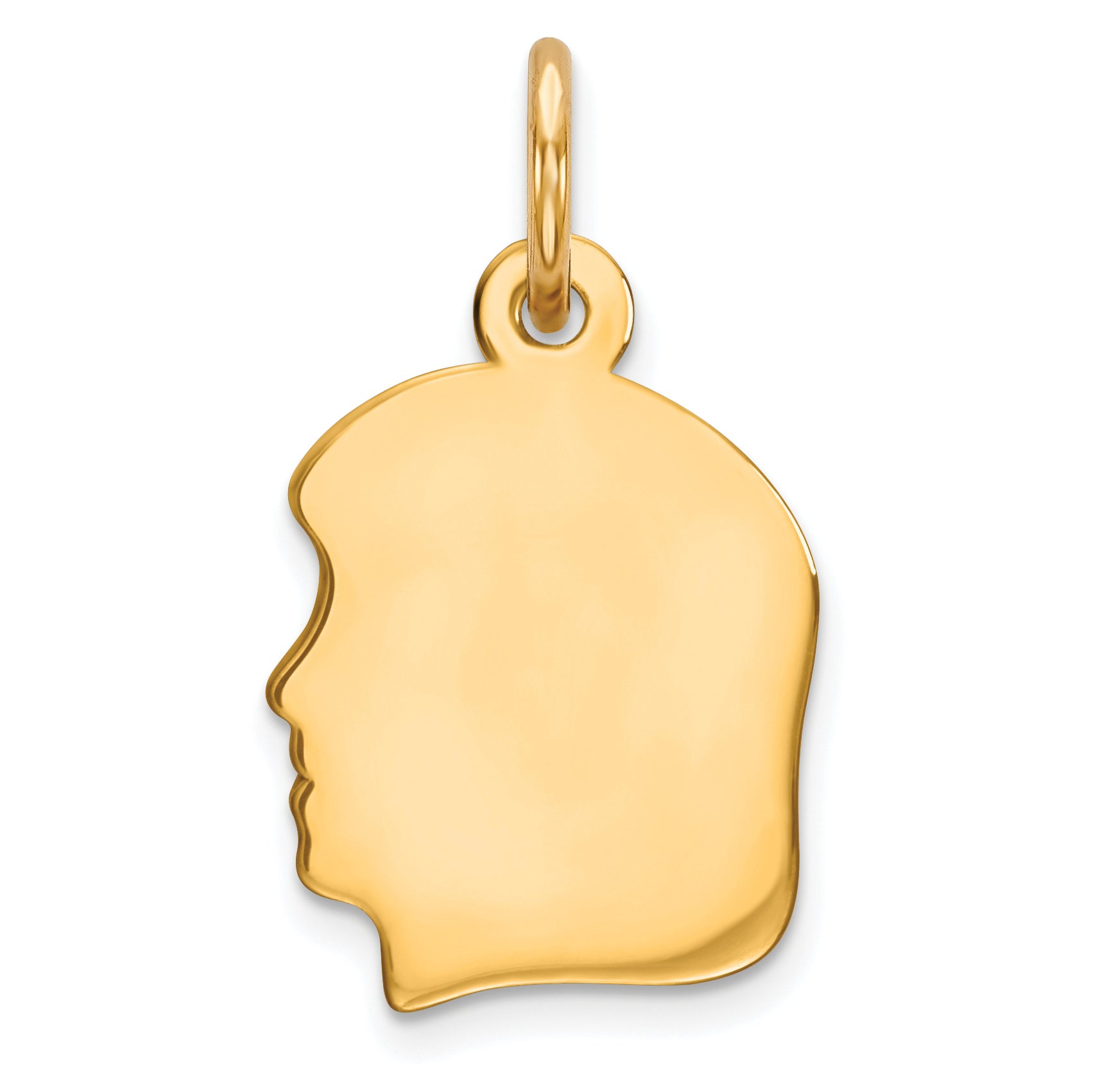 Ss/Gold Plated Sterling Silver Gp Engraveable Girl Polished Disc Charm
