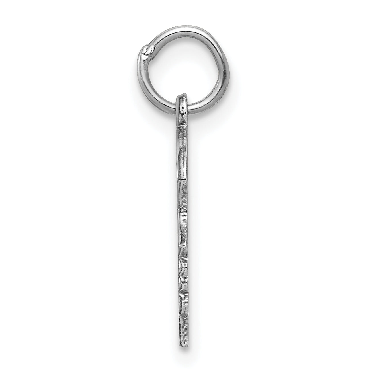 Sterling Silver Sterl Rh-Plt Engraveable Girl Polished Front/Satin Back Disc Charm