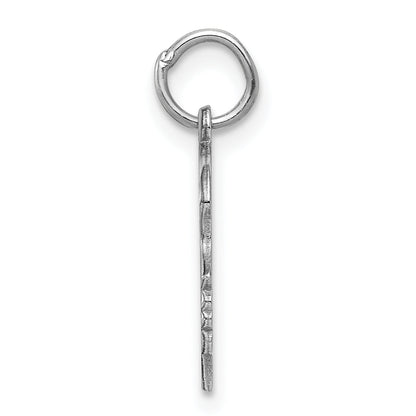 Sterling Silver Sterl Rh-Plt Engraveable Girl Polished Front/Satin Back Disc Charm