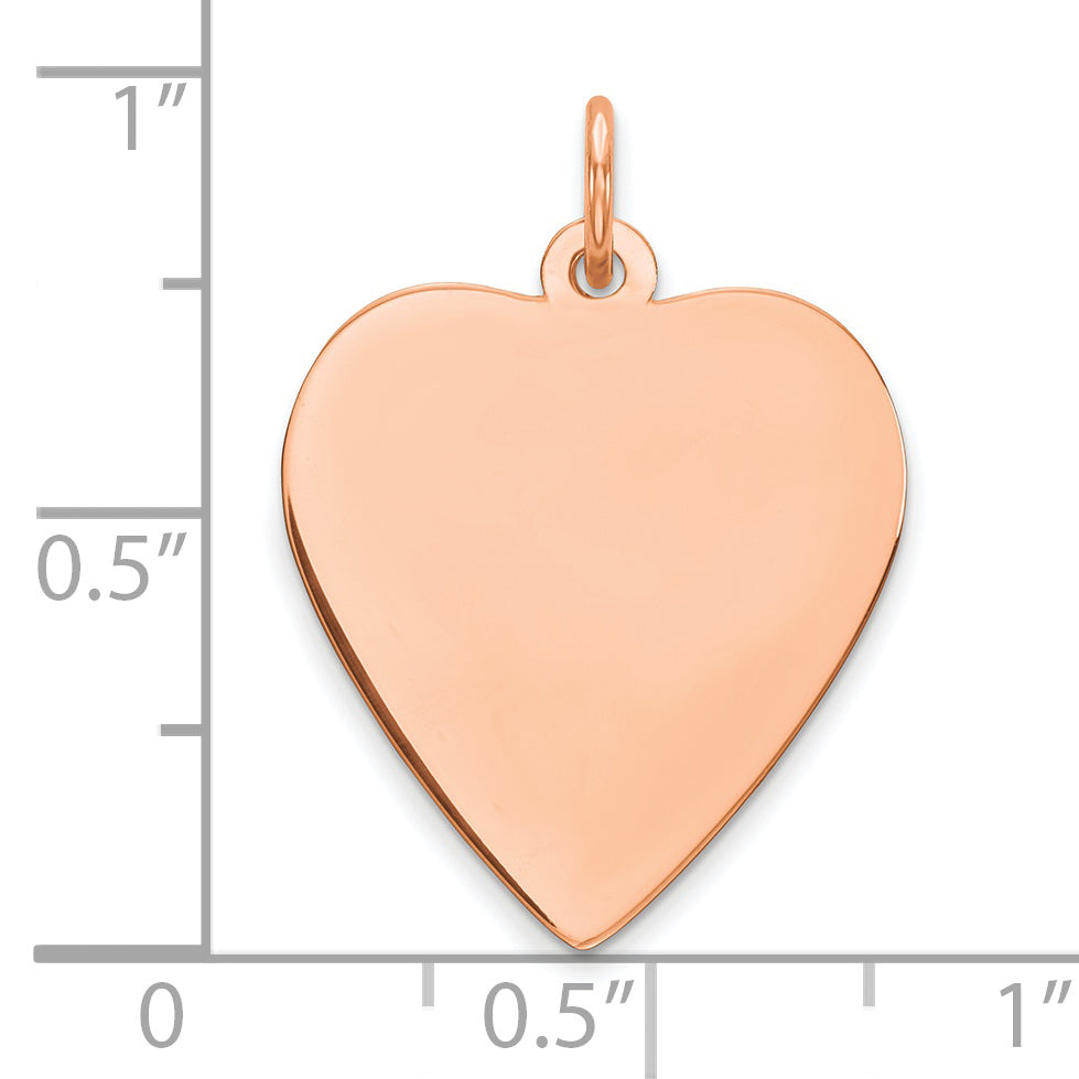 Ss/Rose Plated Sterling Silver Rg Engraveable Heart Polished Front/Satin Back Disc