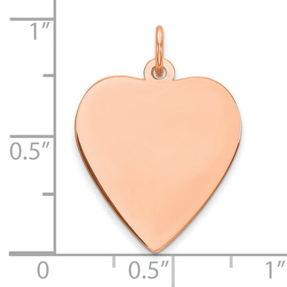 Ss/Rose Plated Sterling Silver Rg Engraveable Heart Polished Front/Satin Back Disc
