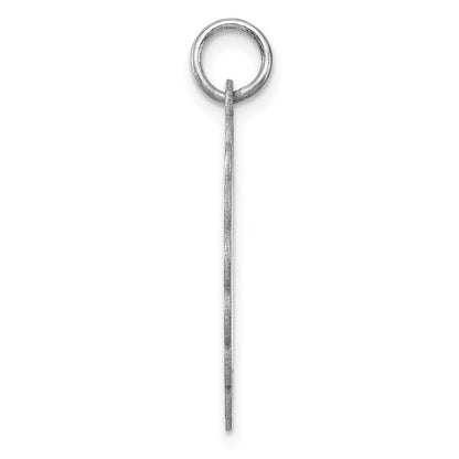 Sterling Silver Rh-Plt Engraveable Polished Front/Satin Back Disc Charm