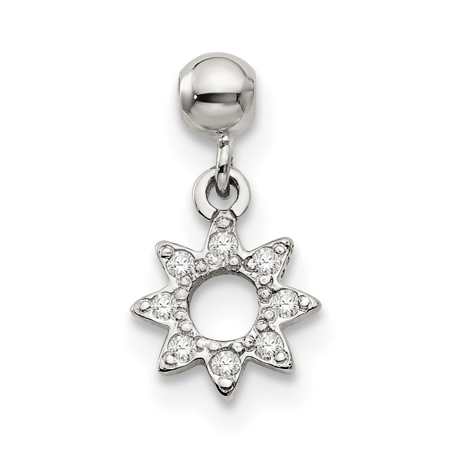 Sterling Silver Mio Memento Cz Dangle Star Charm
