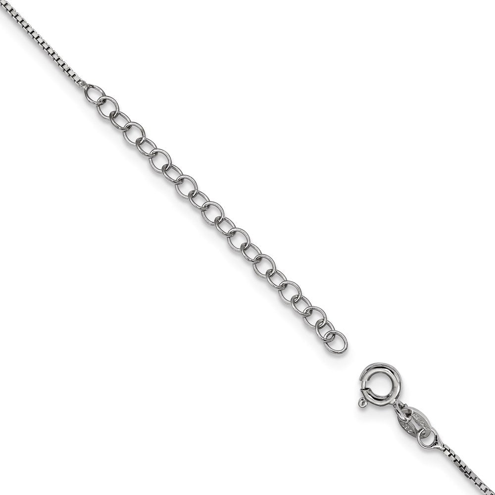 Sterling Silver Brilliant Embers Polished Cz W/ 2In Ext Necklace