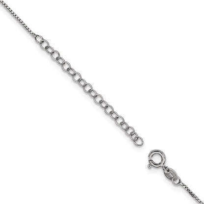 Sterling Silver Brilliant Embers Polished Cz W/ 2In Ext Necklace