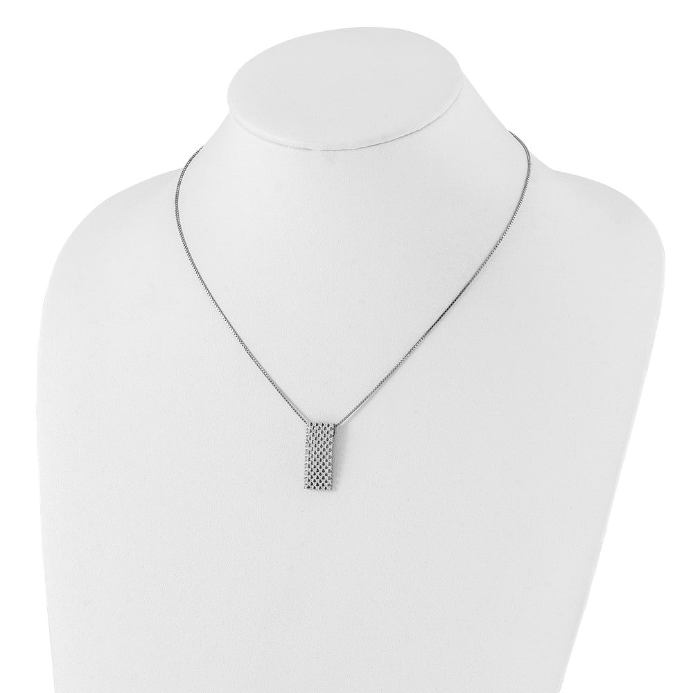 Sterling Silver Brilliant Embers Polished Cz W/ 2In Ext Necklace