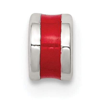 Sterling Silver Red Enameled Spacer Enhancer