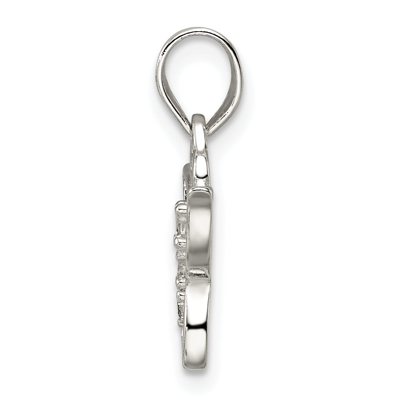 Sterling Silver Cz Butterfly Pendant