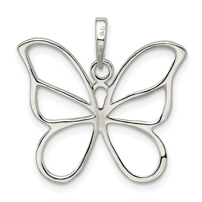 Sterling Silver Polished Butterfly Pendant