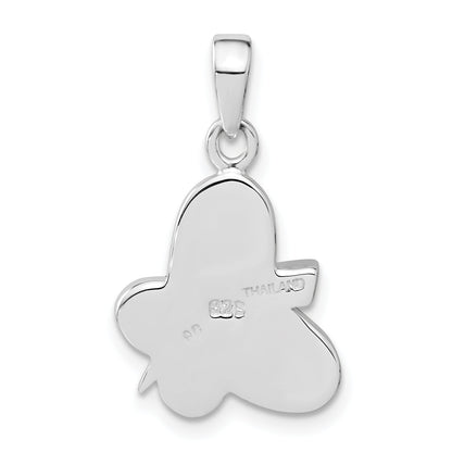 Sterling Silver Stellux Crystal Animal Print Butterfly Pendant