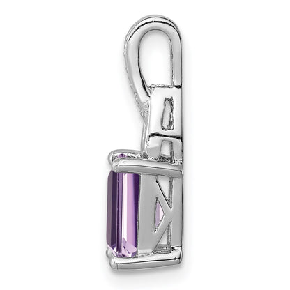 Sterling Silver Rhodium-plated Diamond u0026 Pink Quartz Pendant