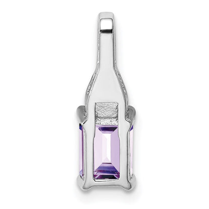 Sterling Silver Rhodium-plated Diamond u0026 Pink Quartz Pendant