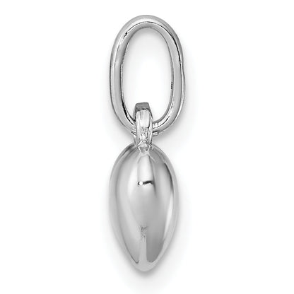 Sterling Silver Rhodium-Plated Polished Heart Children'S Pendant