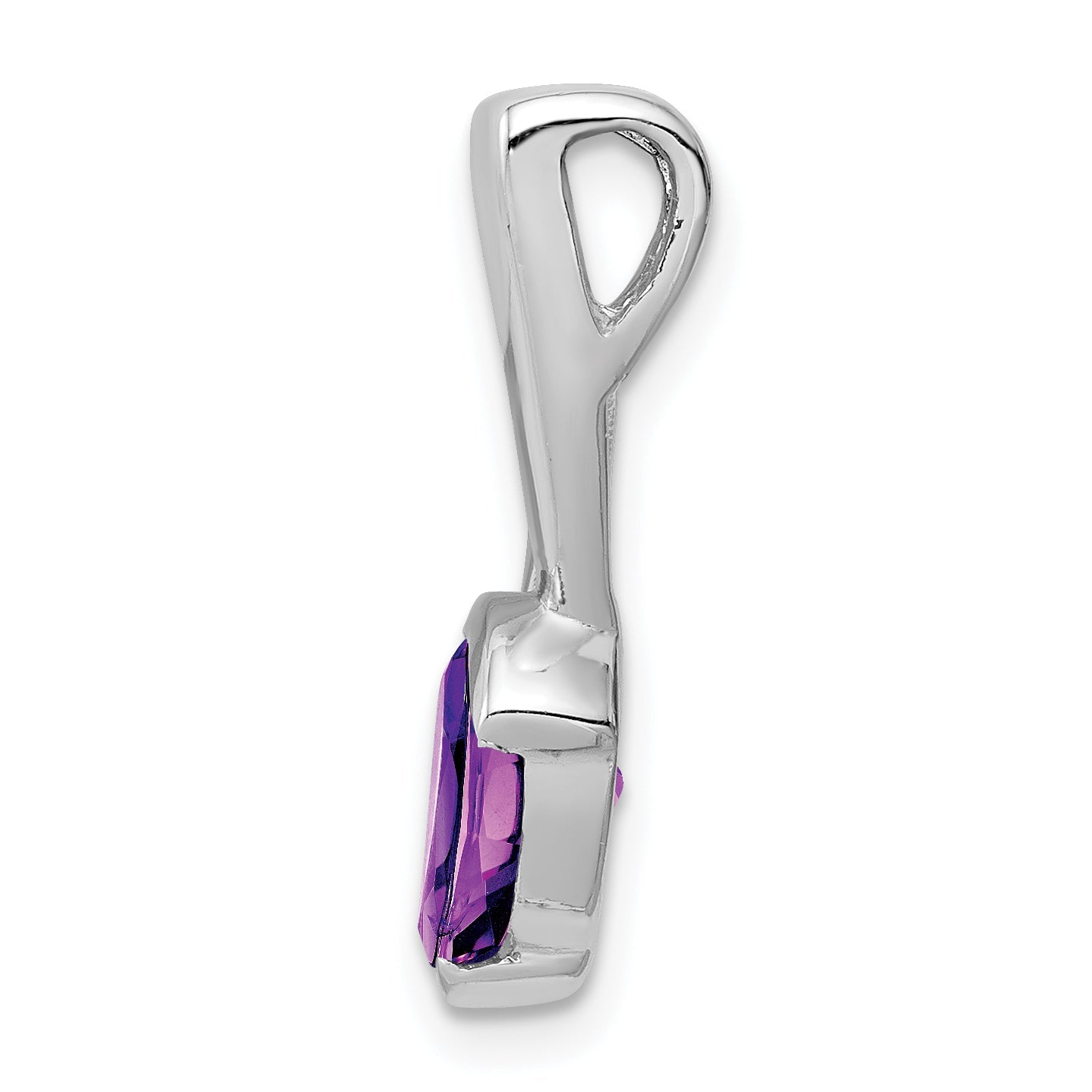 Sterling Silver Rhodium-Plated Amethyst Pendant