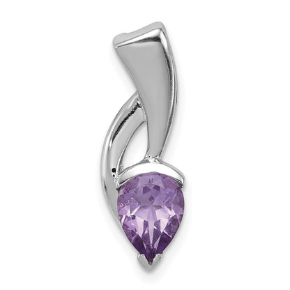 Sterling Silver Rhodium-Plated Amethyst Pendant