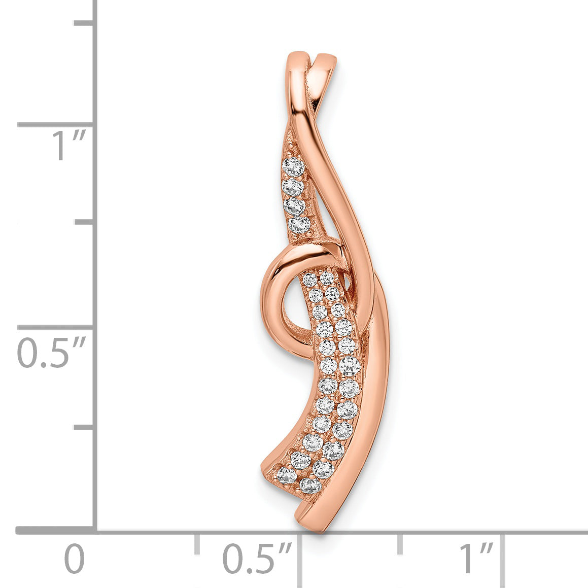 Sterling Silver Cz Rose-Tone Slide
