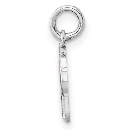 Sterling Silver Rh-Plated Enameled Ice Cream Cone Children'S Pendant