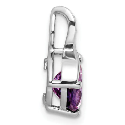 Sterling Silver Ss Rhod-Plated Circle 1.86Tw Amethyst/White Topaz Pendant