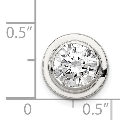 Sterling Silver 8mm Cz Round Slide
