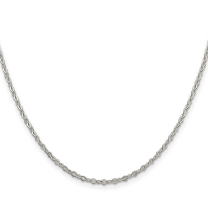18 Inch Sterling Silver 2.25mm Fancy Rolo Chain Necklace