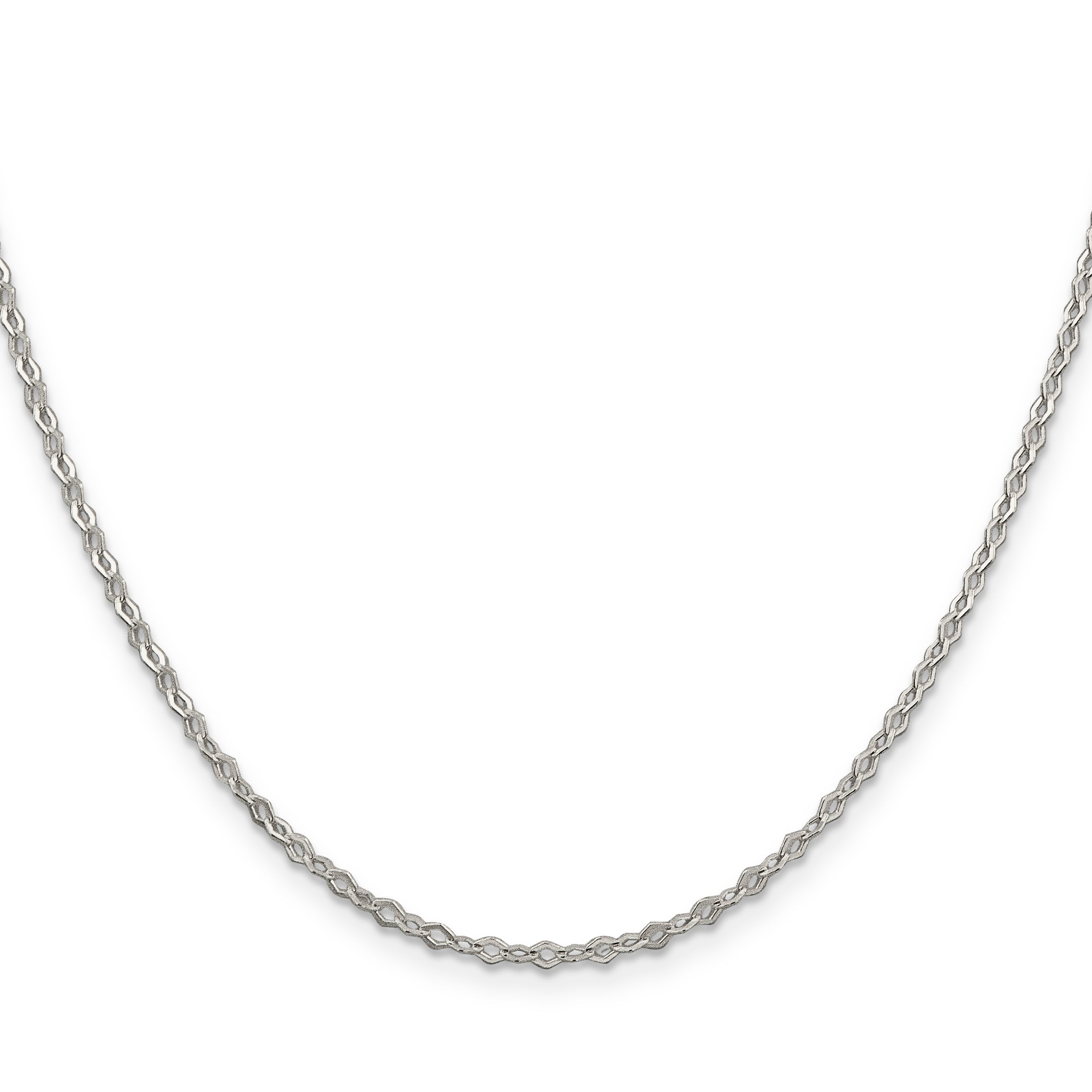 20 Inch Sterling Silver 2.25mm Fancy Rolo Chain Necklace