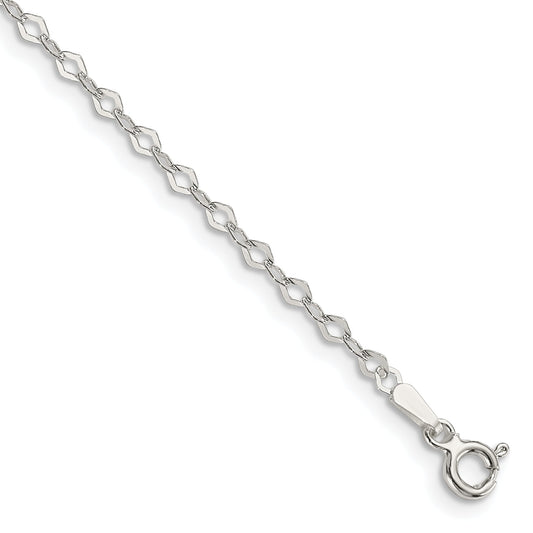 7 Inch Sterling Silver 2.25mm Fancy Rolo Chain Bracelet