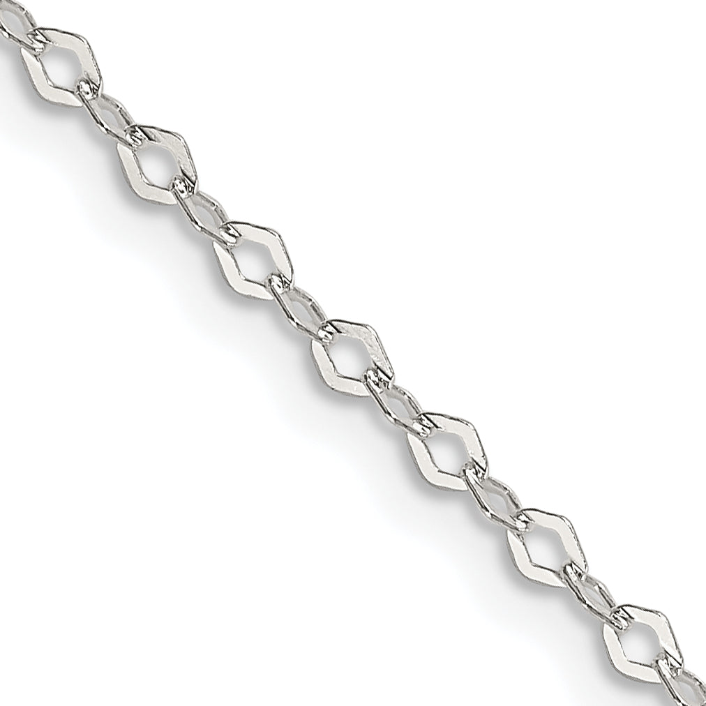 16 Inch Sterling Silver 2.25mm Fancy Rolo Chain Necklace