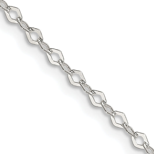 16 Inch Sterling Silver 2.25mm Fancy Rolo Chain Necklace