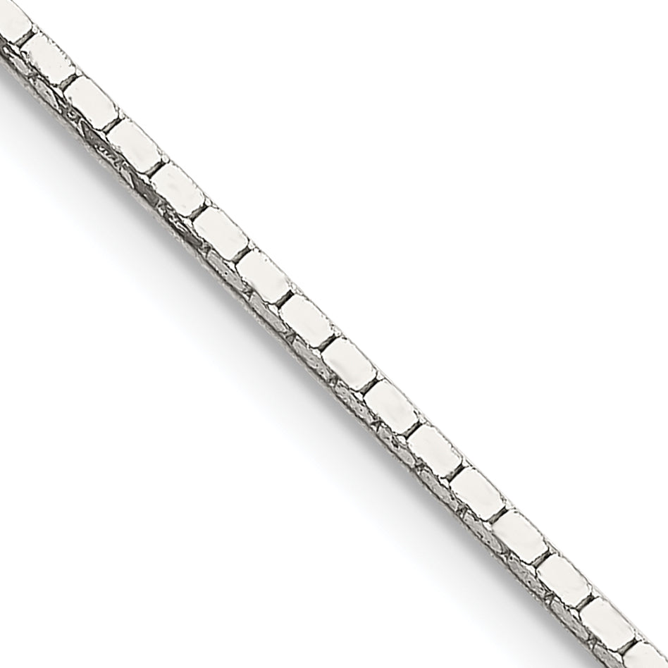 22 Inch Sterling Silver 1mm Mirror Box Chain Necklace – goldia.com.au