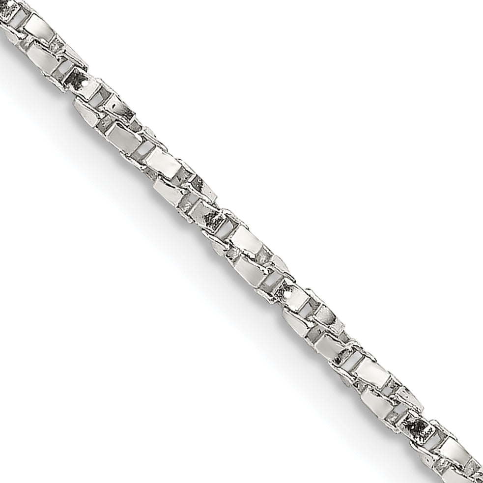 22 Inch Sterling Silver 1.75mm Twisted Box Chain Necklace (QPE27-22 ...