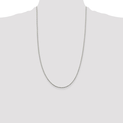26 Inch Sterling Silver 1.35mm Twisted Box Chain Necklace