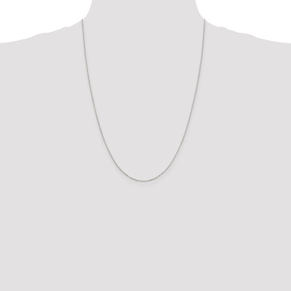 24 Inch Sterling Silver 1mm 8 Sided D/C Cable Chain Necklace