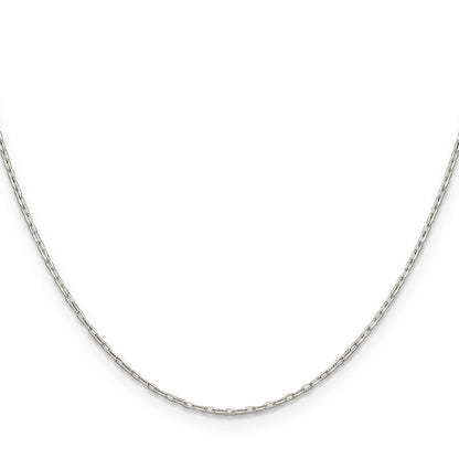 20 Inch Sterling Silver 1mm Diamond-Cut Long Link Cable Chain Necklace