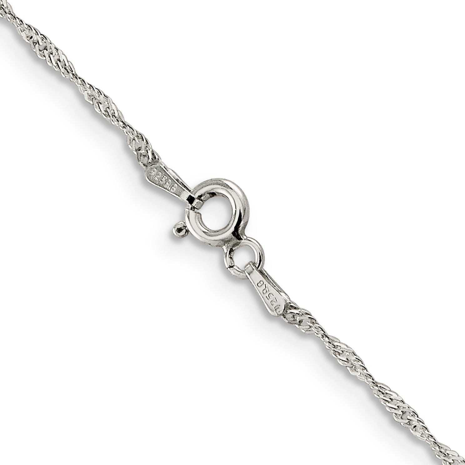 20 Inch Sterling Silver 1mm Diamond-Cut Long Link Cable Chain Necklace