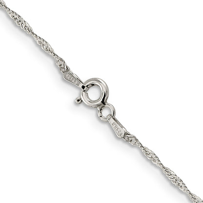 20 Inch Sterling Silver 1mm Diamond-Cut Long Link Cable Chain Necklace