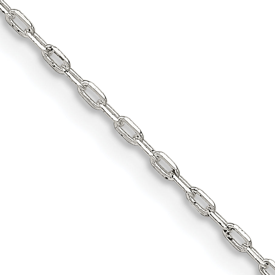 20 Inch Sterling Silver 1mm Diamond-Cut Long Link Cable Chain Necklace