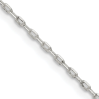 20 Inch Sterling Silver 1mm Diamond-Cut Long Link Cable Chain Necklace