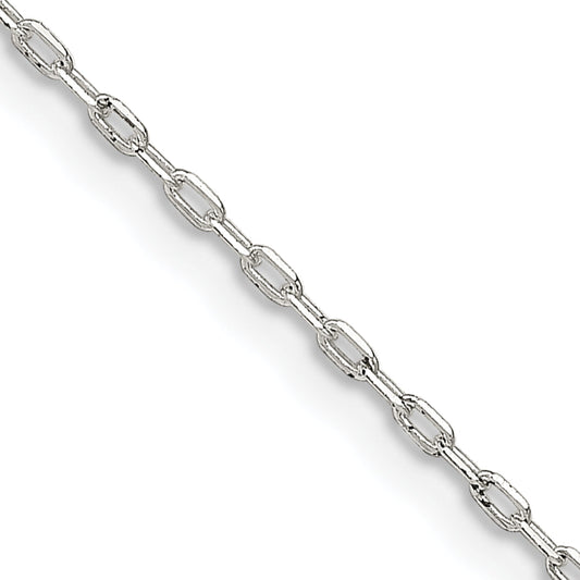 20 Inch Sterling Silver 1mm Diamond-Cut Long Link Cable Chain Necklace