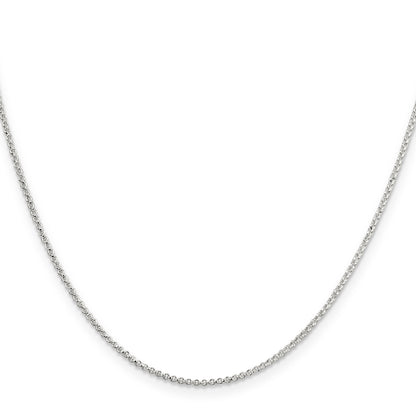 14 Inch Sterling Silver 1.4mm Diamond-Cut Rolo Chain Necklace