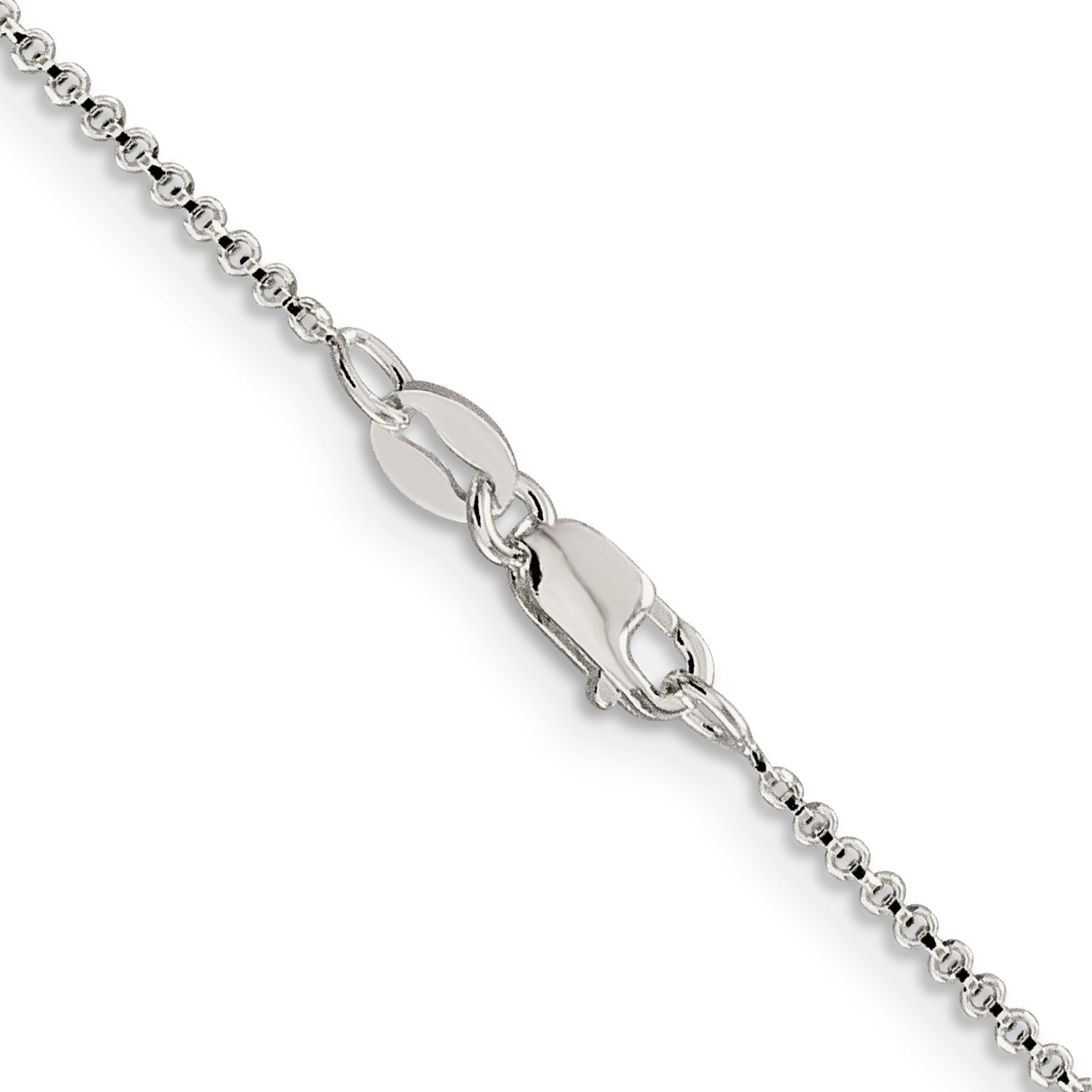 20 Inch Sterling Silver 1.4mm Diamond-Cut Rolo Chain Necklace
