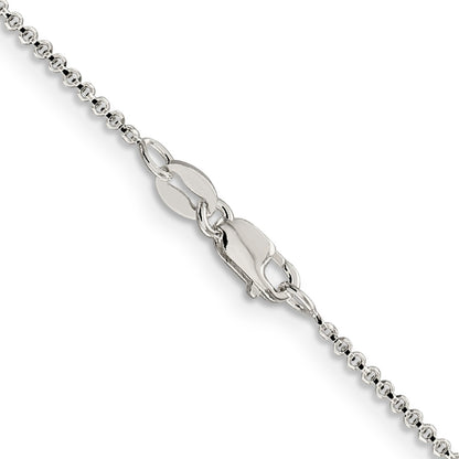 20 Inch Sterling Silver 1.4mm Diamond-Cut Rolo Chain Necklace