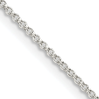 16 Inch Sterling Silver 1.4mm Diamond-Cut Rolo Chain Necklace