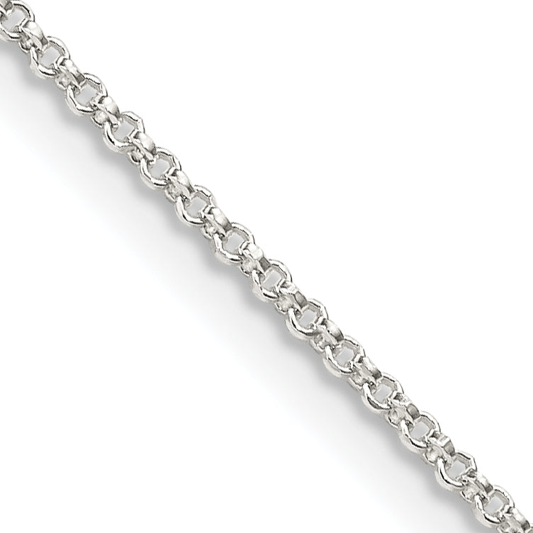 20 Inch Sterling Silver 1.4mm Diamond-Cut Rolo Chain Necklace