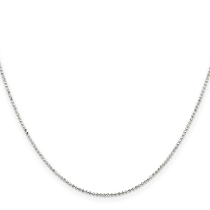 24 Inch Sterling Silver 1.05mm Square Fancy Beaded Chain Necklace