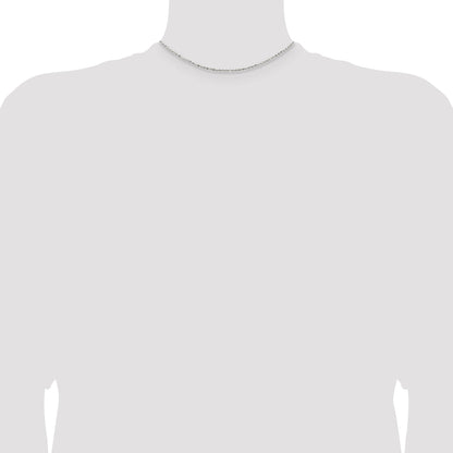 14 Inch Sterling Silver 1.05mm Square Fancy Beaded Chain Necklace