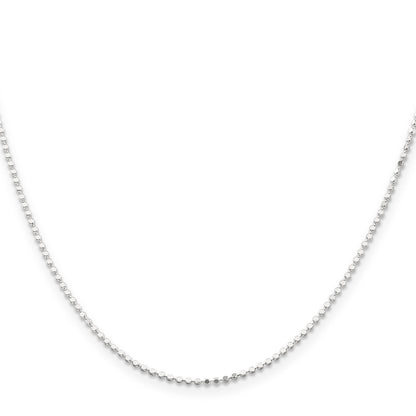 16 Inch Sterling Silver 1.15mm Square Fancy Beaded Chain Necklace