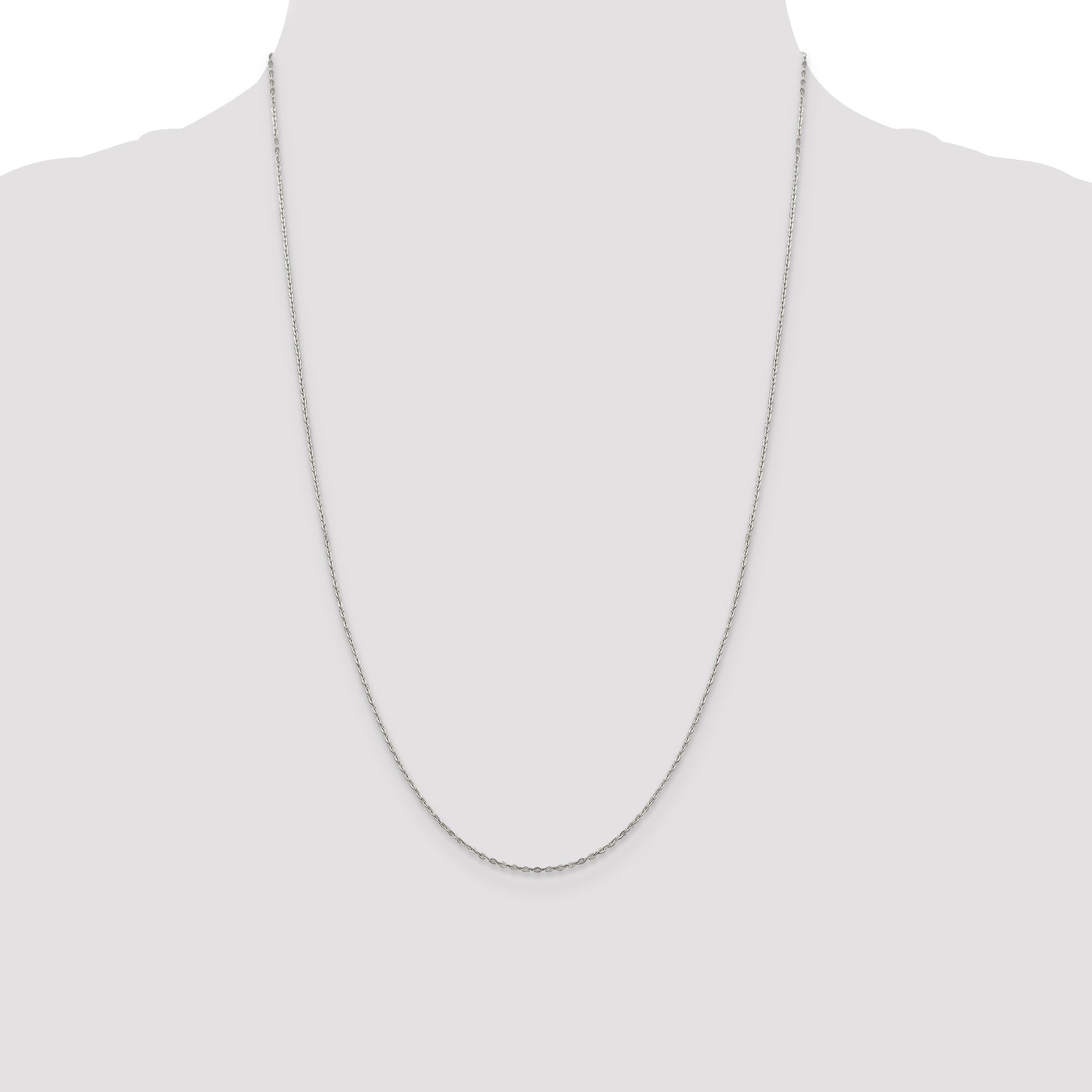 24 Inch Sterling Silver .5mm Flat Link Cable Chain Necklace