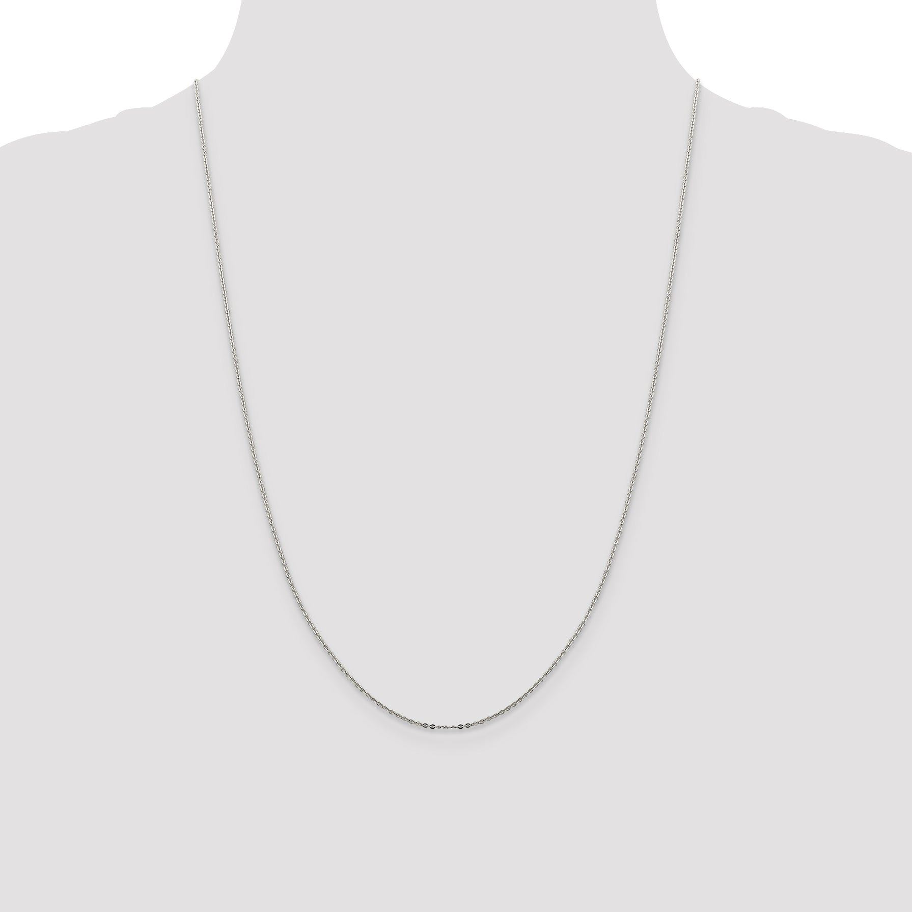 24 Inch Sterling Silver .9mm Flat Link Cable Chain Necklace